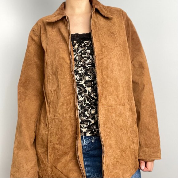 Coldwater Creek Brown Suede Zip-up Jacket - Picture 4 of 4